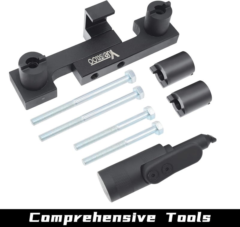 Yuesstloo مجموعة أدوات قفل توقيت عمود الكامات وعمود المرفق، متوافقة مع فولفو S40 S60 XC90 V70 S80 2.0 2.3 2.4 2.5 2.8 2.9T، محرك 4 5 6 أسطوانات، استبدال 9995452 9995451، مع حقيبة وقفازات - Image 2